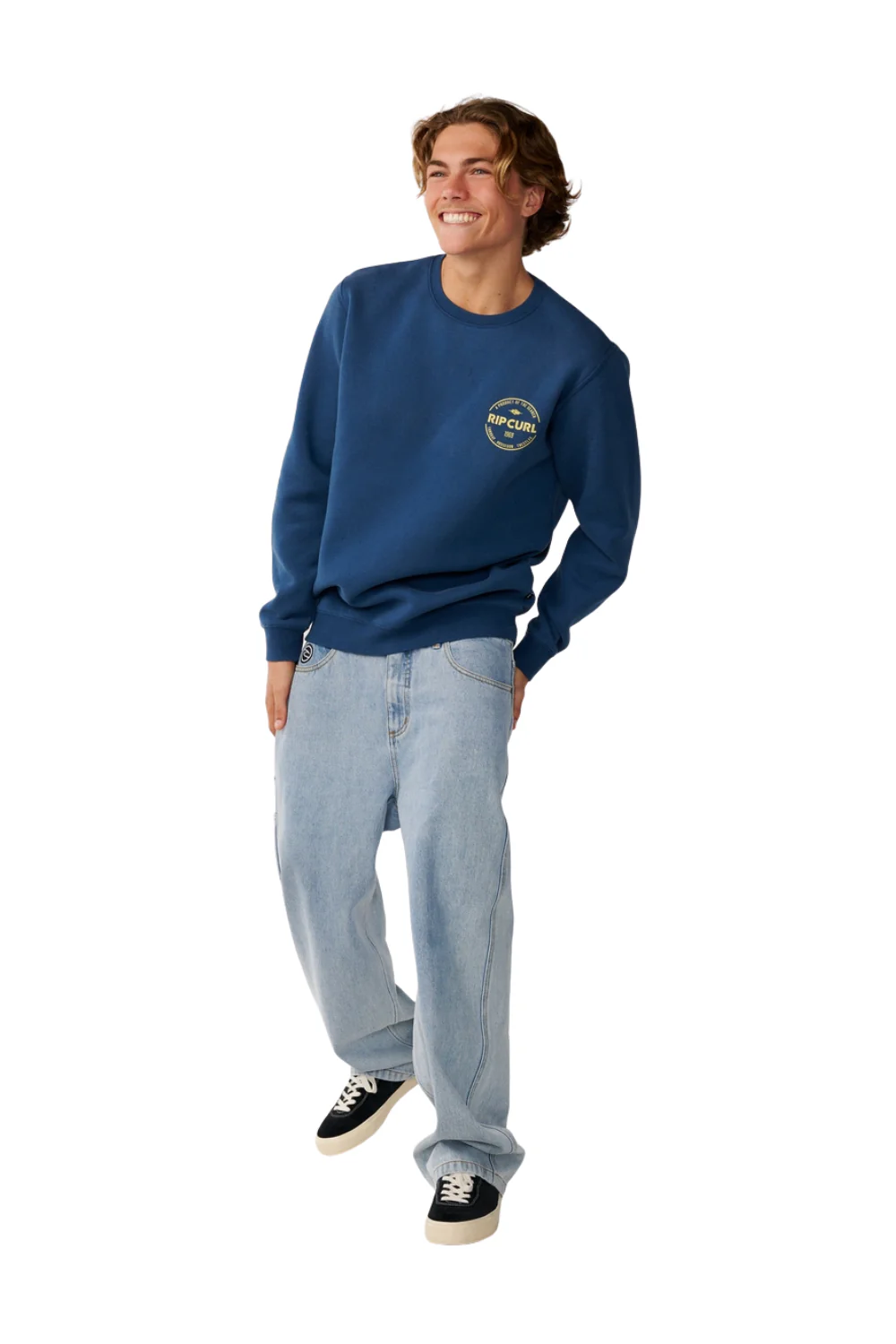 Rip Curl Staple Mens Crew Light Navy - Image 4