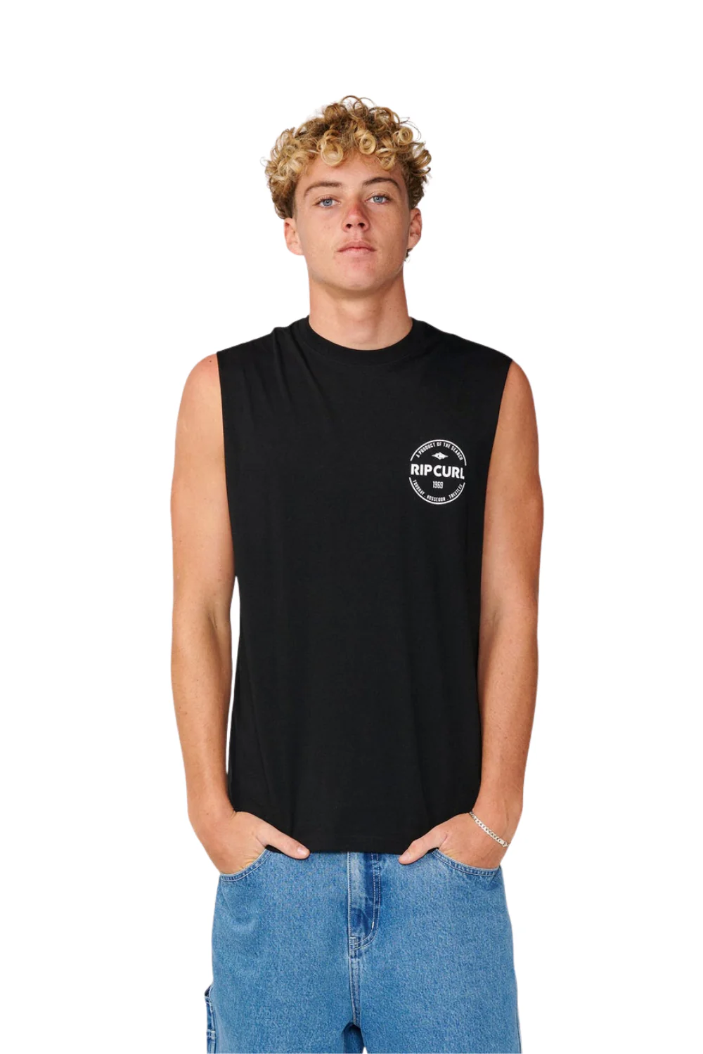 Rip Curl Staple Mens Muscle Vest Black
