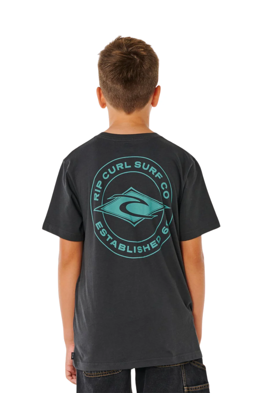 Rip Curl Stapler Boys T-Shirt Washed Black