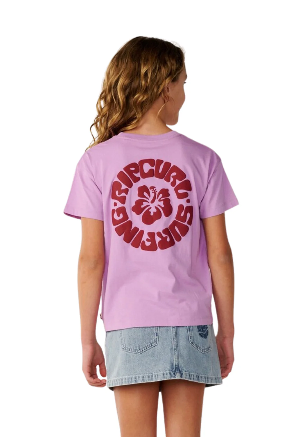 Rip Curl Surf Puff Girls Relaxed T-Shirt Bright Lilac - Image 2