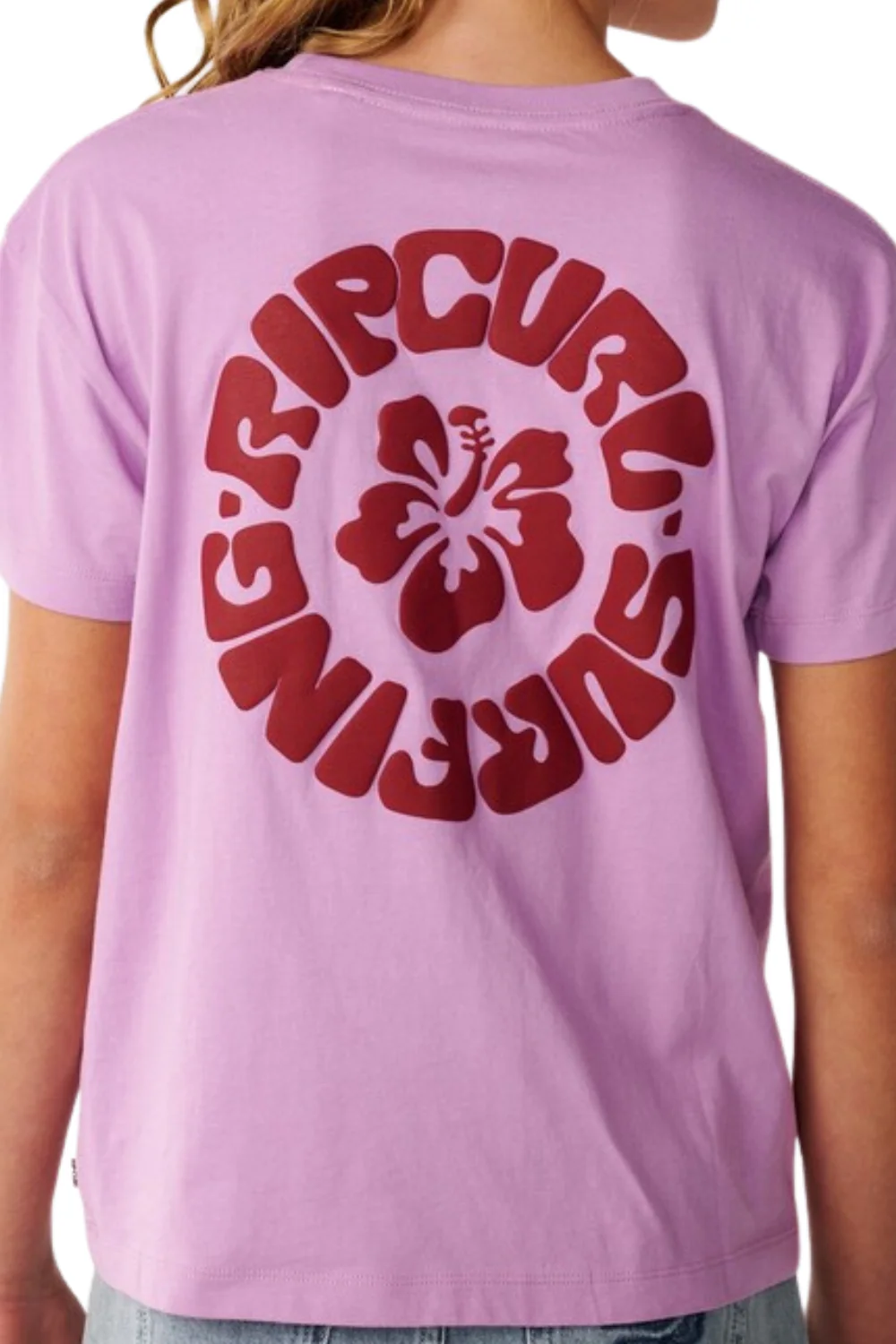 Rip Curl Surf Puff Girls Relaxed T-Shirt Bright Lilac - Image 4