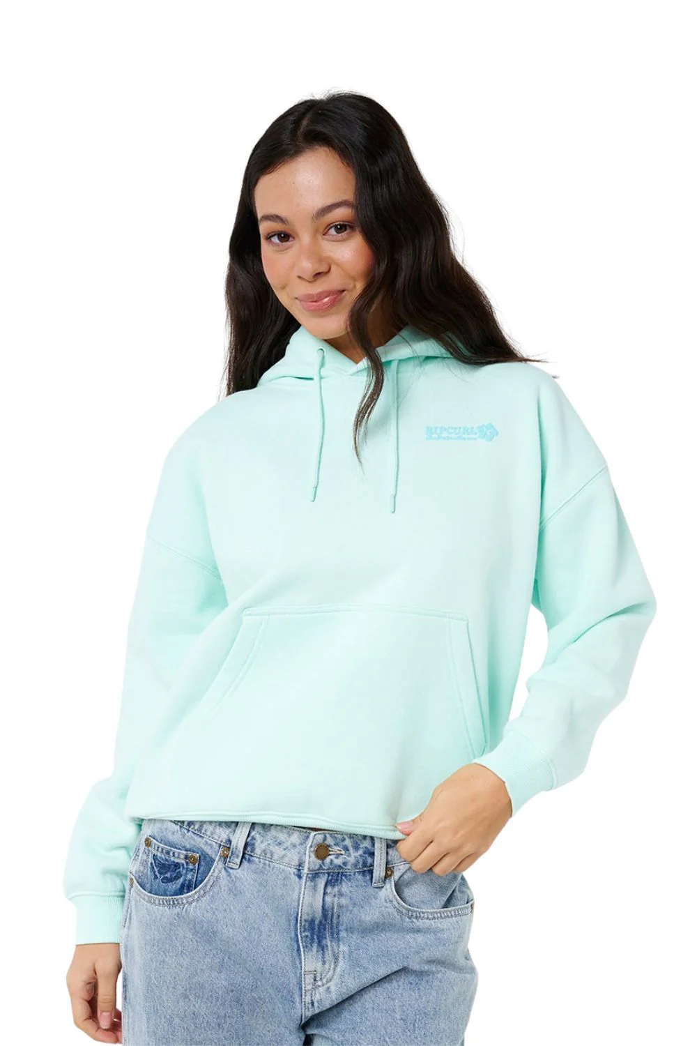Rip Curl Surf Puff Heritage Womens Hoodie Light Blue