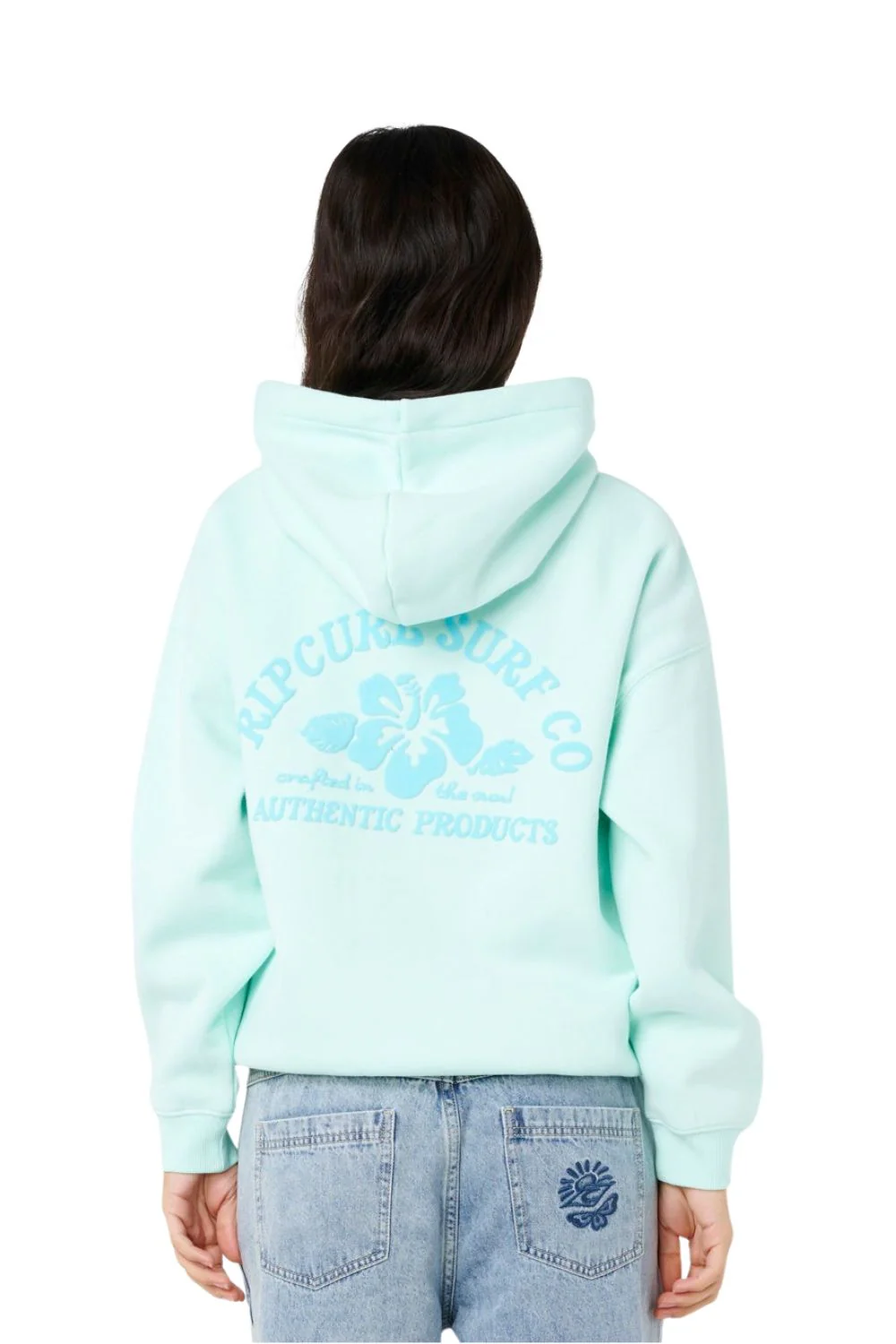 Rip Curl Surf Puff Heritage Womens Hoodie Light Blue - Image 2