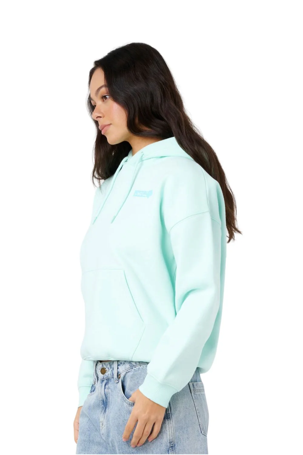 Rip Curl Surf Puff Heritage Womens Hoodie Light Blue - Image 3