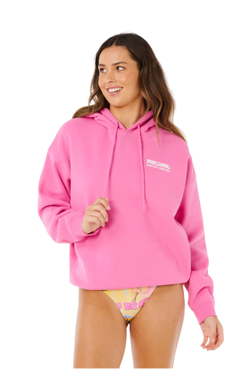 Rip Curl Surf Puff Heritage Womens Hoodie Super Pink