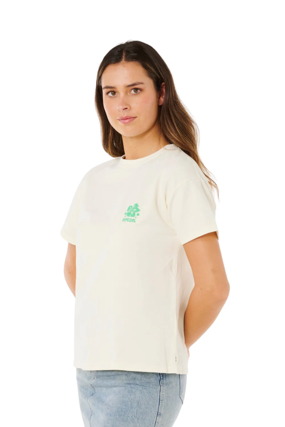 Rip Curl Surf Puff Party Pack Womens Relaxed T-Shirt Bone - Image 3