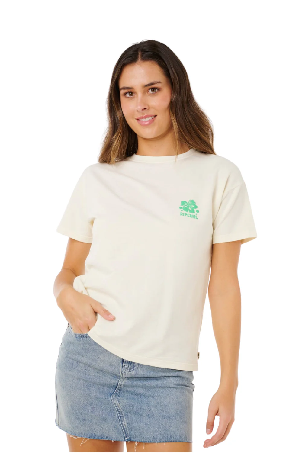 Rip Curl Surf Puff Party Pack Womens Relaxed T-Shirt Bone - Image 4