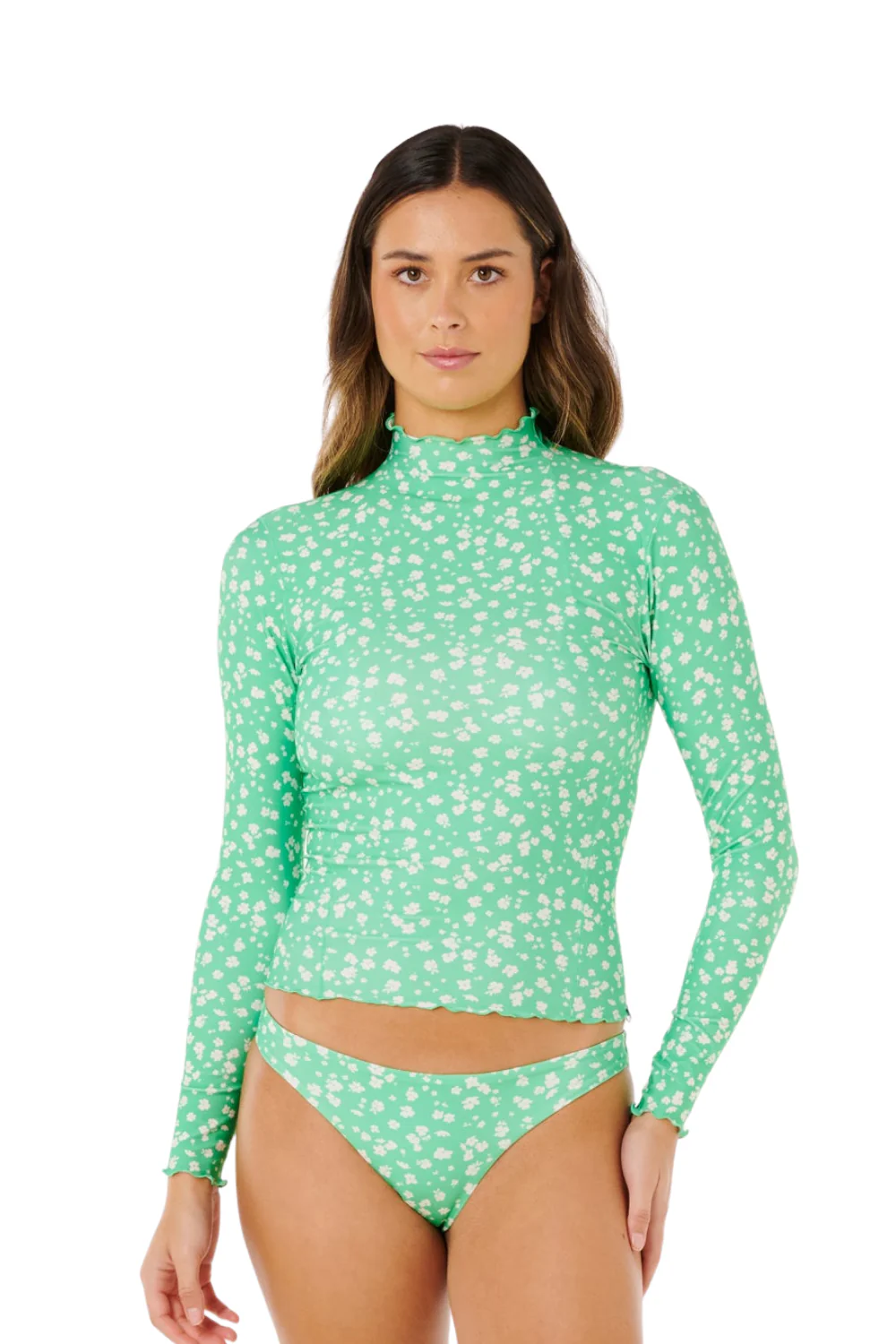 Rip Curl Surf Side Upf Womens Long Sleeve Rashguard Light Green
