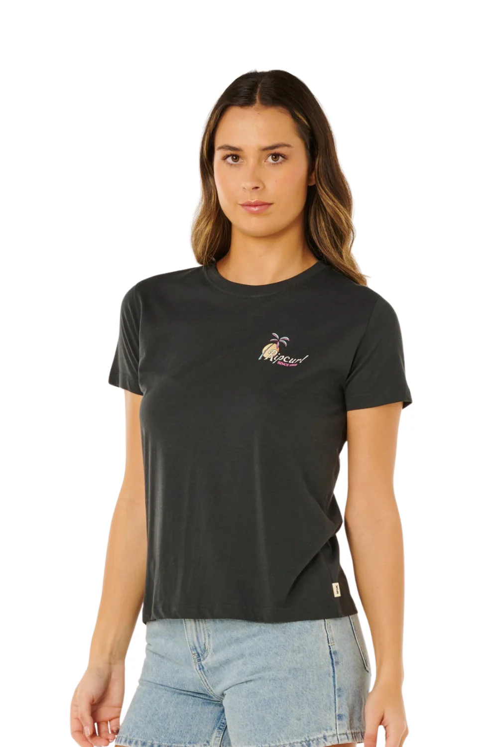 Rip Curl Tide Line Womens Standard T-Shirt Washed Black - Image 3