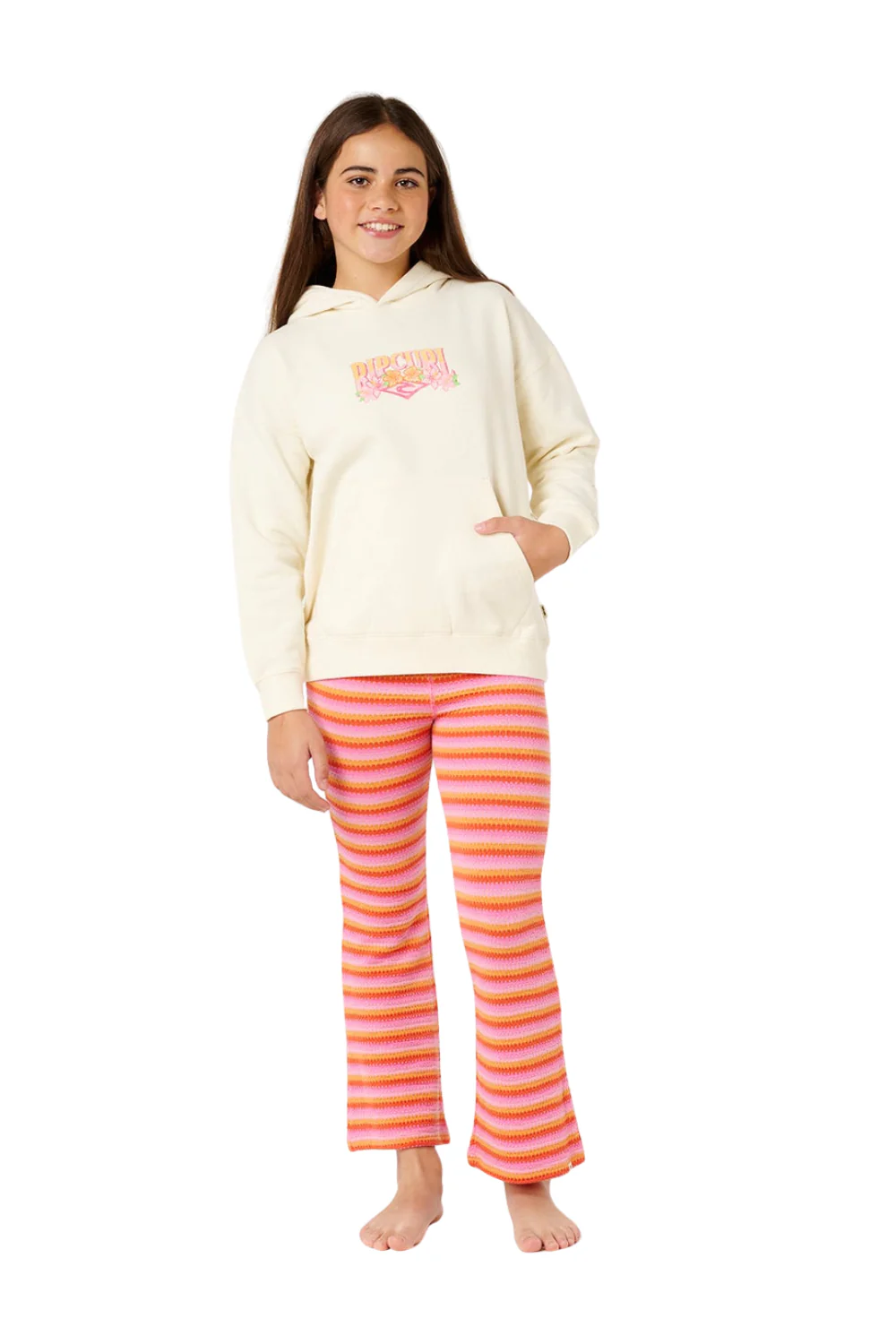 Rip Curl Tropical Dawn Girls Hoodie Bone - Image 5