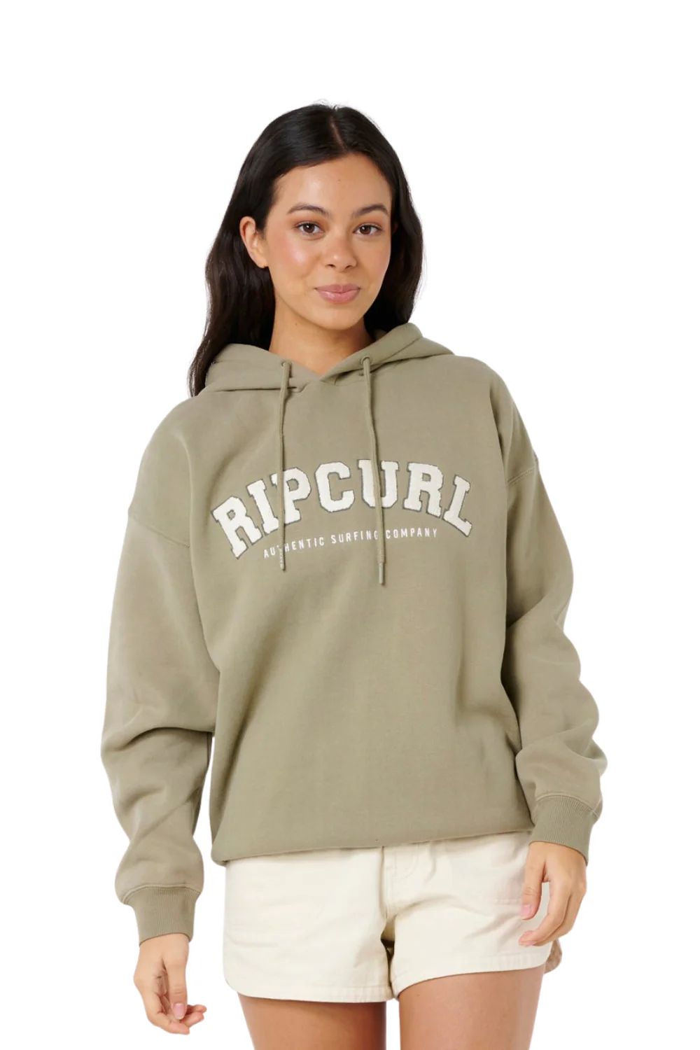 Rip Curl Varsity Womens Hoodie Olive - Image 4