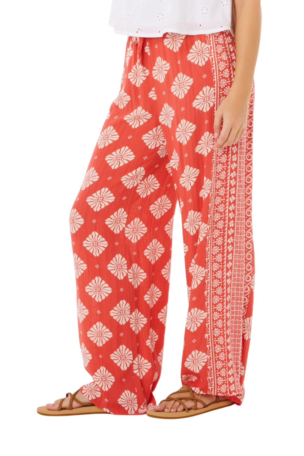 Rip Curl Ventura Womens Wide Leg Pants Red - Image 3