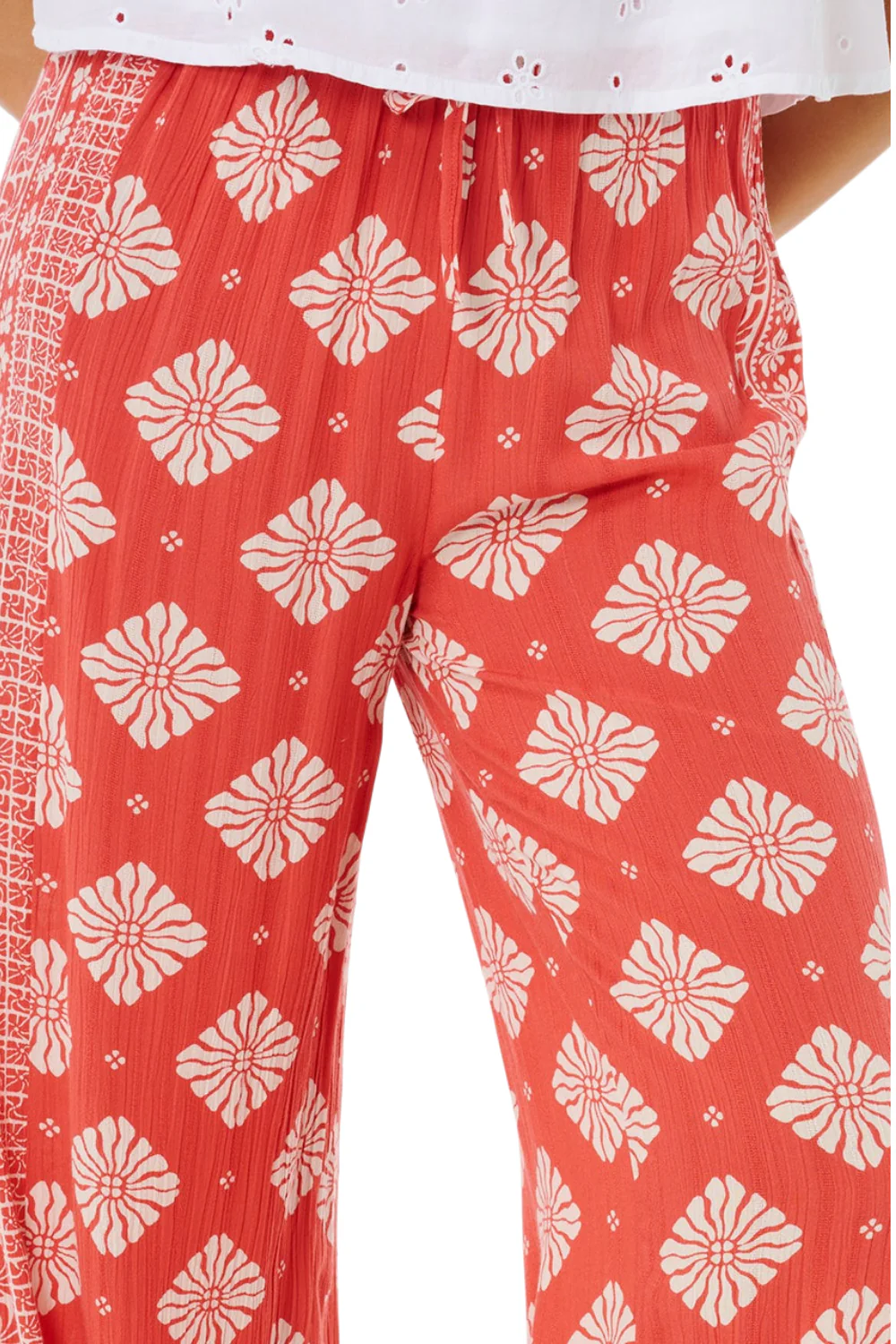 Rip Curl Ventura Womens Wide Leg Pants Red - Image 4