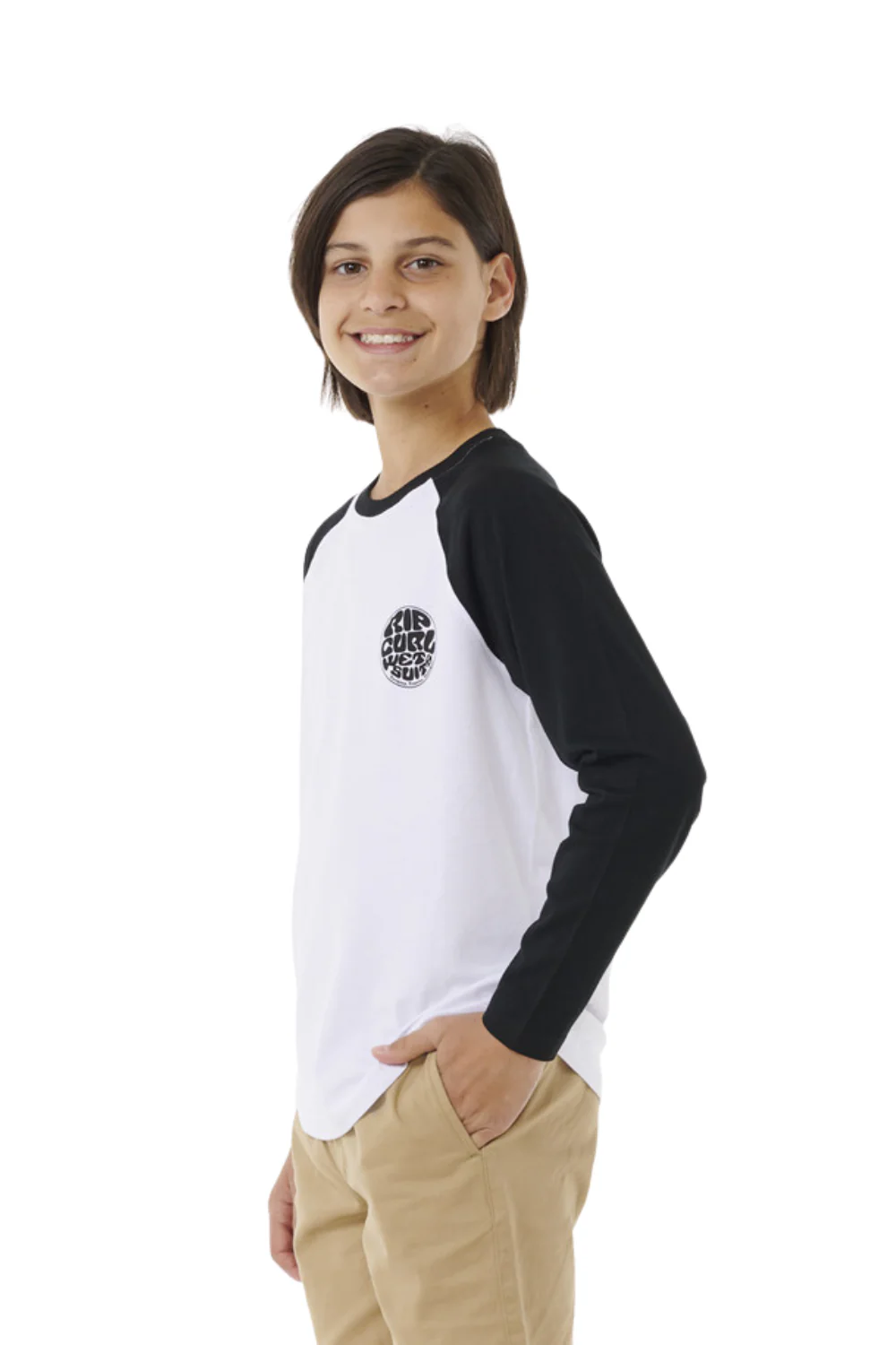 Rip Curl Wettie Icon Boys Long Sleeve T-Shirt White - Image 2
