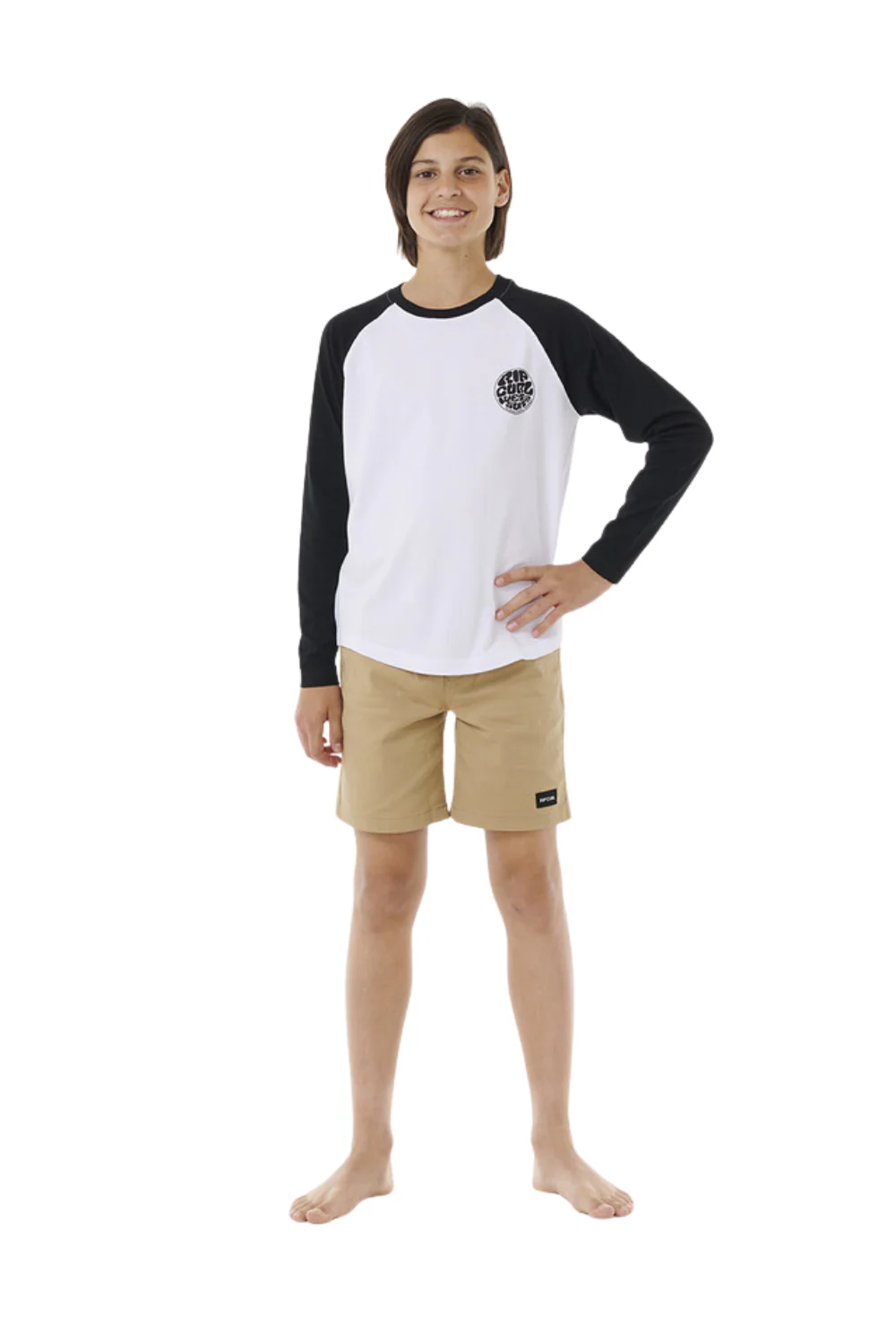 Rip Curl Wettie Icon Boys Long Sleeve T-Shirt White - Image 4