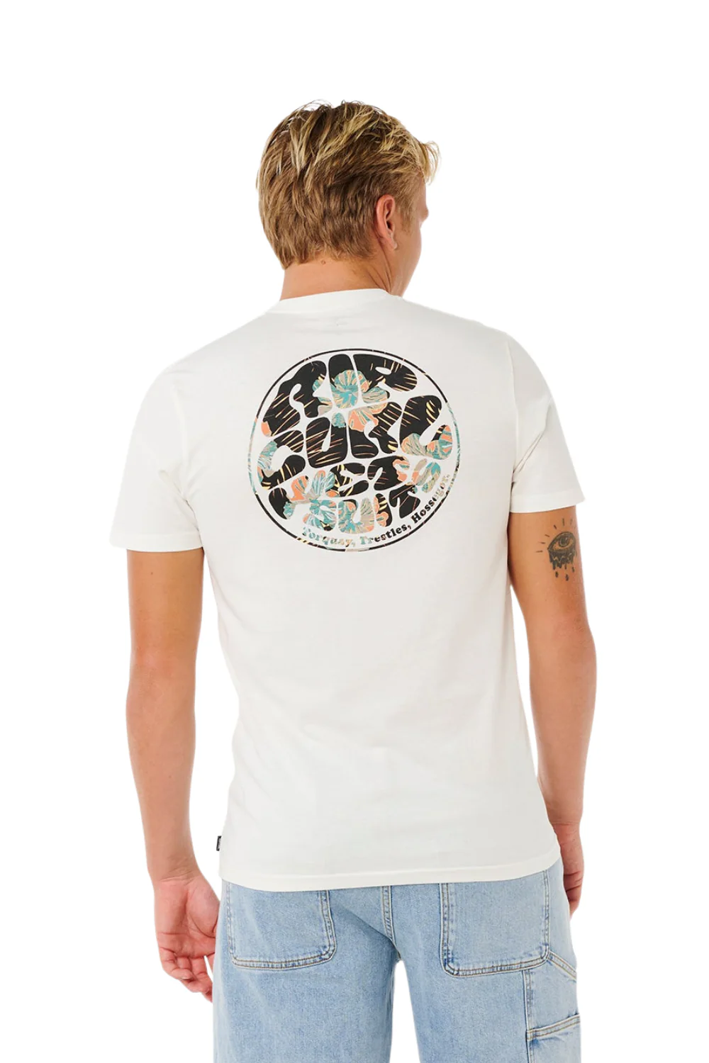 Rip Curl Wettie Passage Icon Mens T-Shirt Bone
