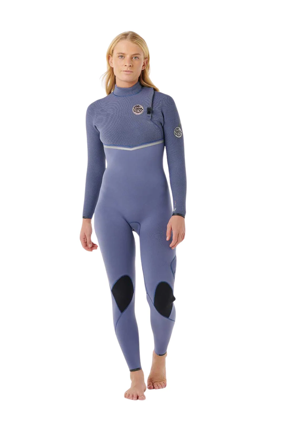 Rip Curl Womens E-Bomb 5/3Mm Zip Free Wetsuit Grey Blue - Image 4
