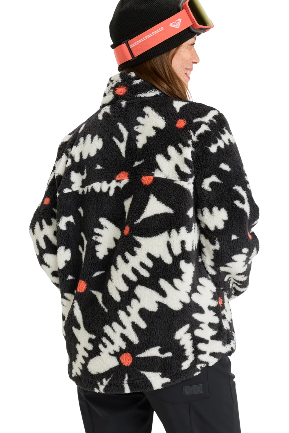 Roxy Womens Alabama Technical Mid Layer Fleece True Black Big Flower - Image 3