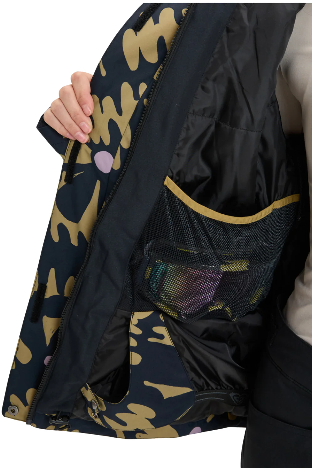 Roxy Jetty Technical Womens Ski and Snowboard Jacket Fennel Seed Big Flower - Image 4