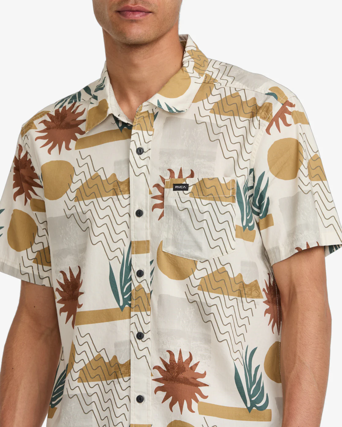 RVCA Anytime Short Sleeve Shirt Natural - Image 5