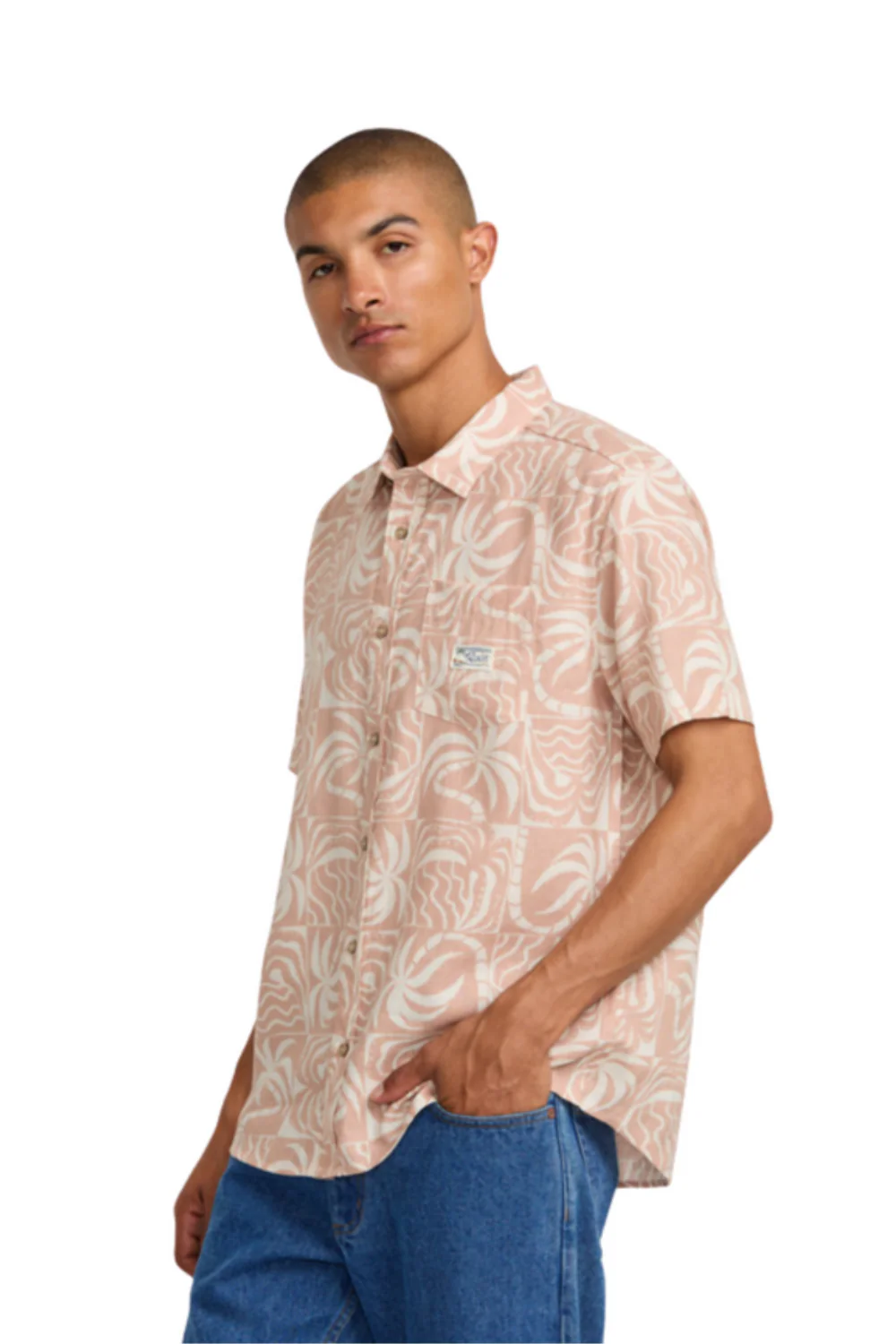RVCA Exotica Short Sleeve Shirt Pale Mauve - Image 3