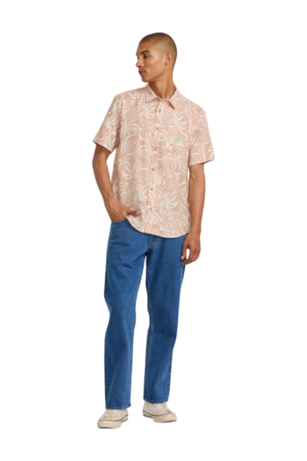 RVCA Exotica Short Sleeve Shirt Pale Mauve - Image 4