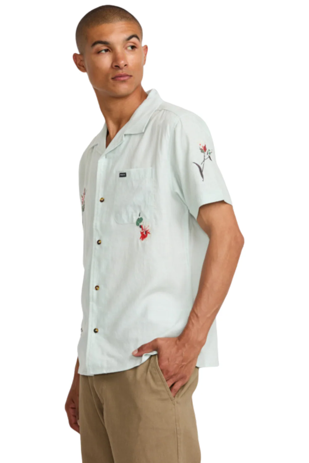 RVCA Nectar Short Sleeve Shirt Green Tea - Image 3