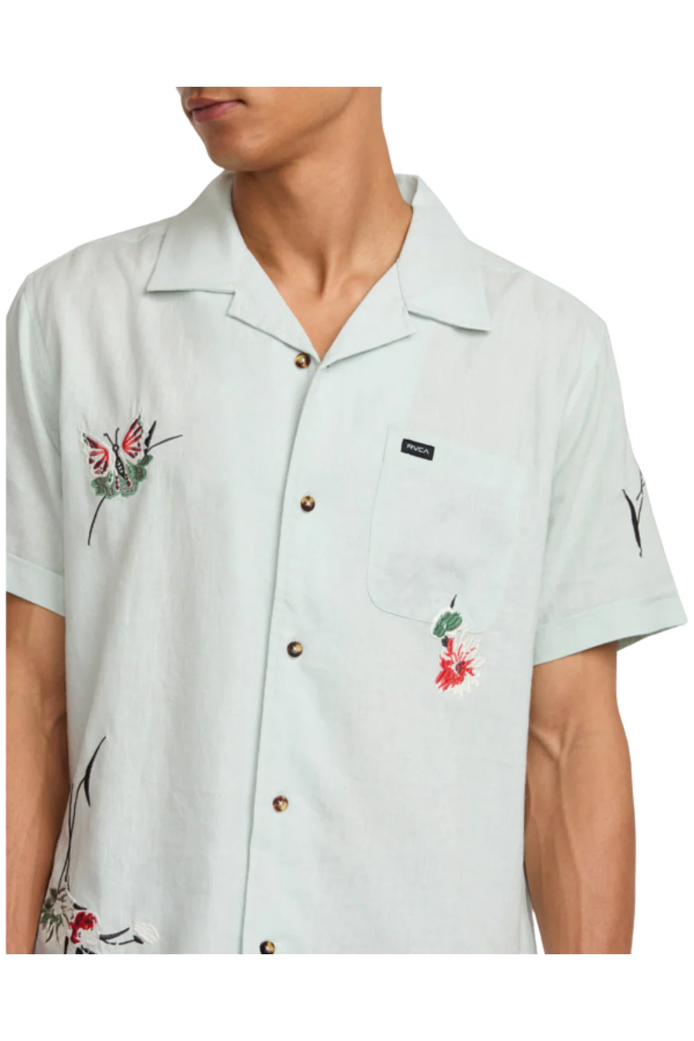 RVCA Nectar Short Sleeve Shirt Green Tea - Image 4