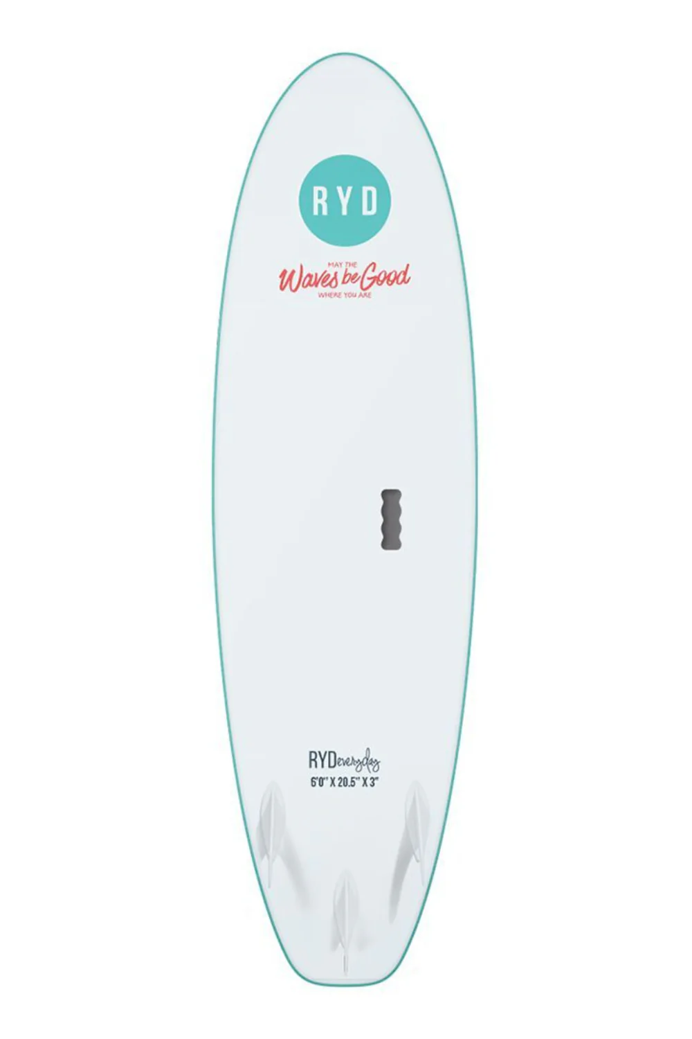RYD Everyday Soft Top Surfboard Aqua - Image 2