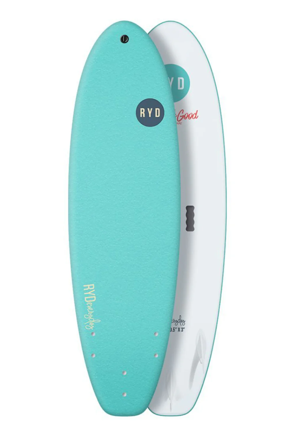 RYD Everyday Soft Top Surfboard Aqua - Image 3