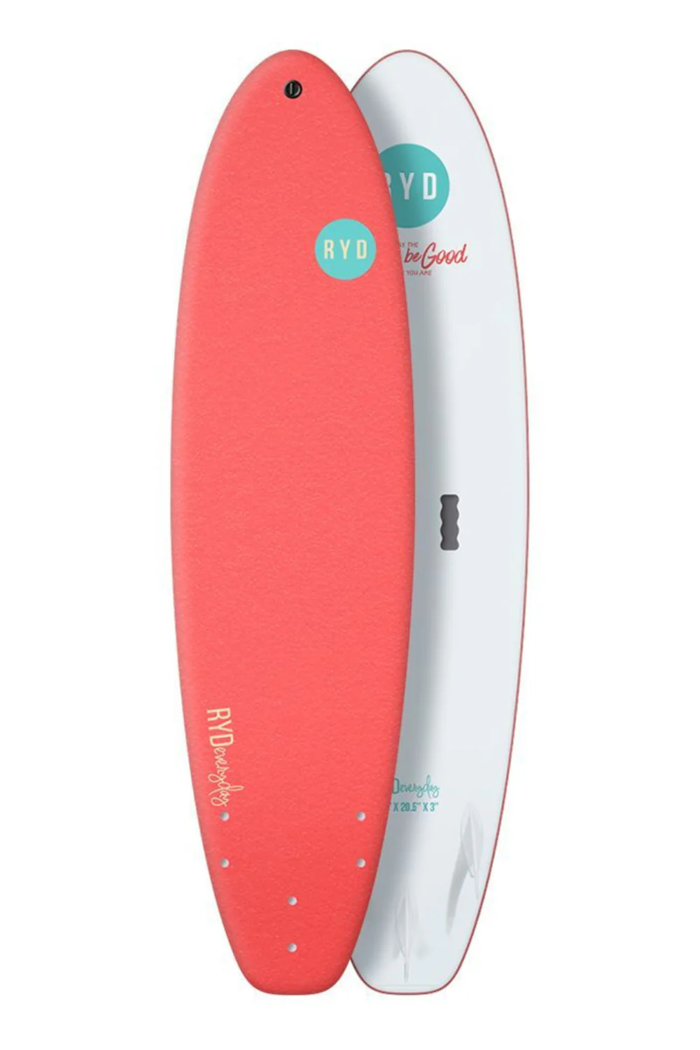 RYD Everyday Soft Top Surfboard Coral - Image 3