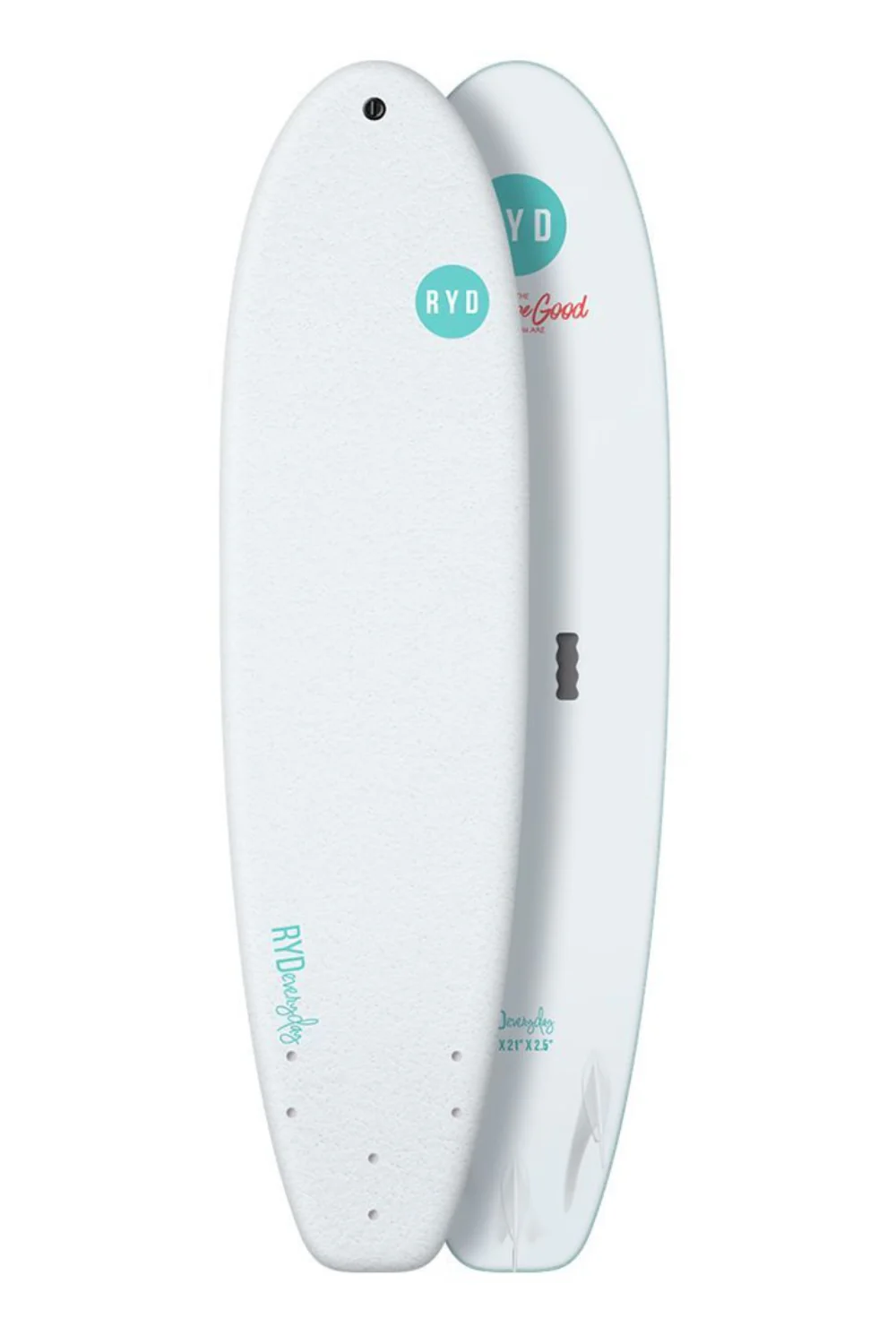 RYD Everyday Soft Top Surfboard White - Image 3