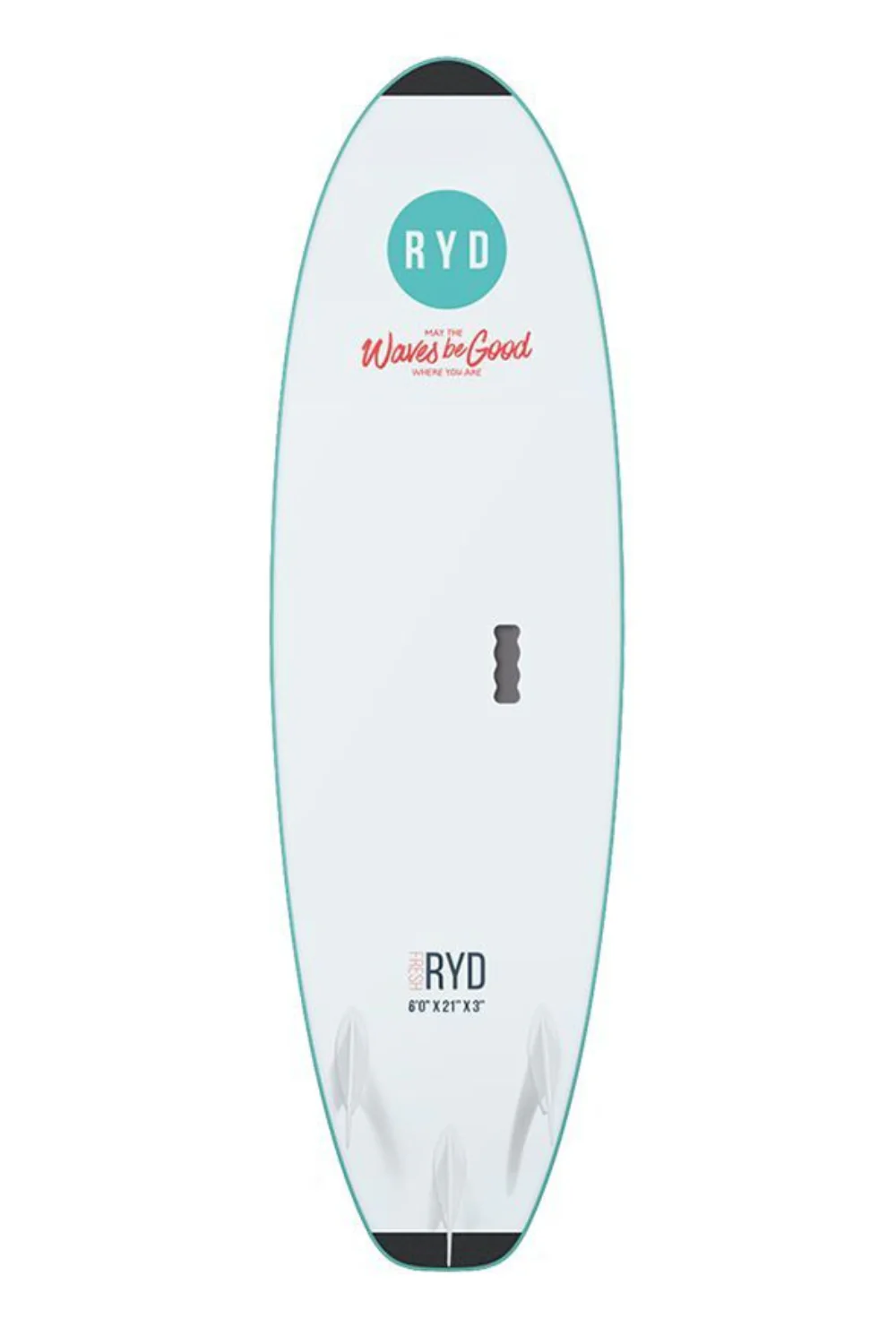 RYD Fresh Soft Top Surfboard Aqua - Image 2