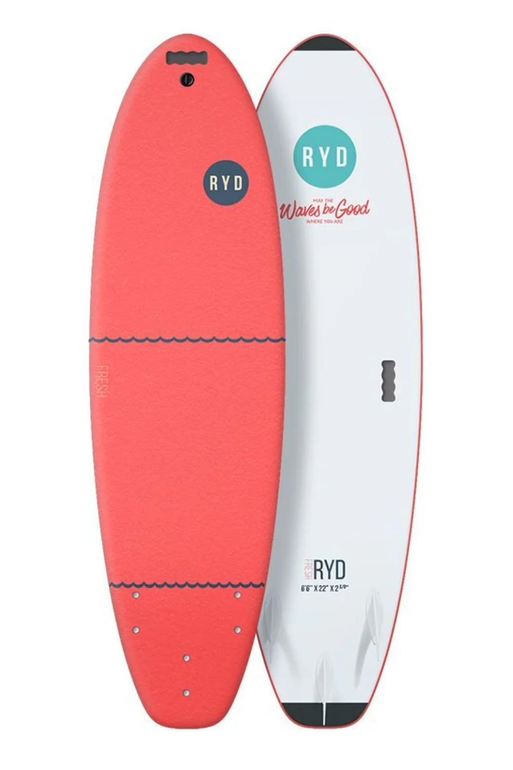 RYD Fresh Soft Top Surfboard Coral - Image 3