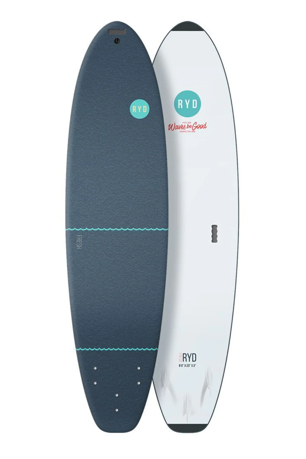 RYD Fresh Wide Soft Top Surfboard Deep Blue - Image 3