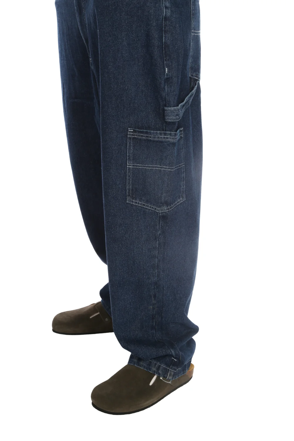 Santa Cruz Mens Carpenter Big Pants Dark Denim White - Image 5
