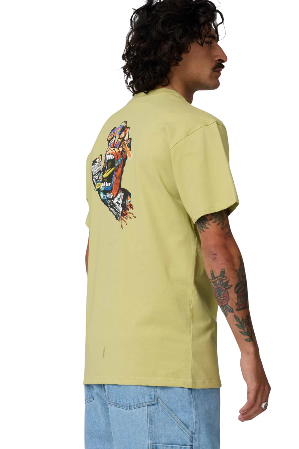 Santa Cruz Collage Hand Mens T-Shirt Faded Khaki - Image 3