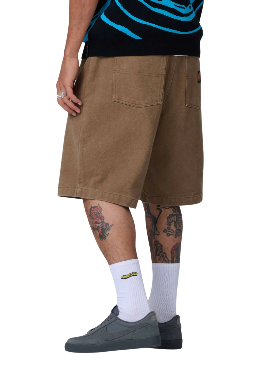 Santa Cruz Mens Big Shorts Taupe - Image 3
