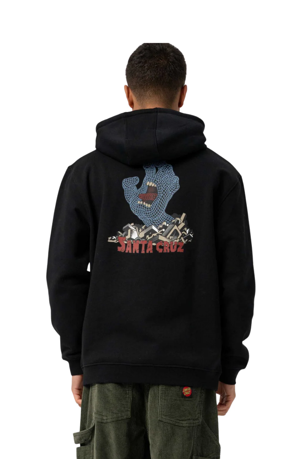 Santa Cruz Mens Kendall Grid Hand Centre Hoodie Black