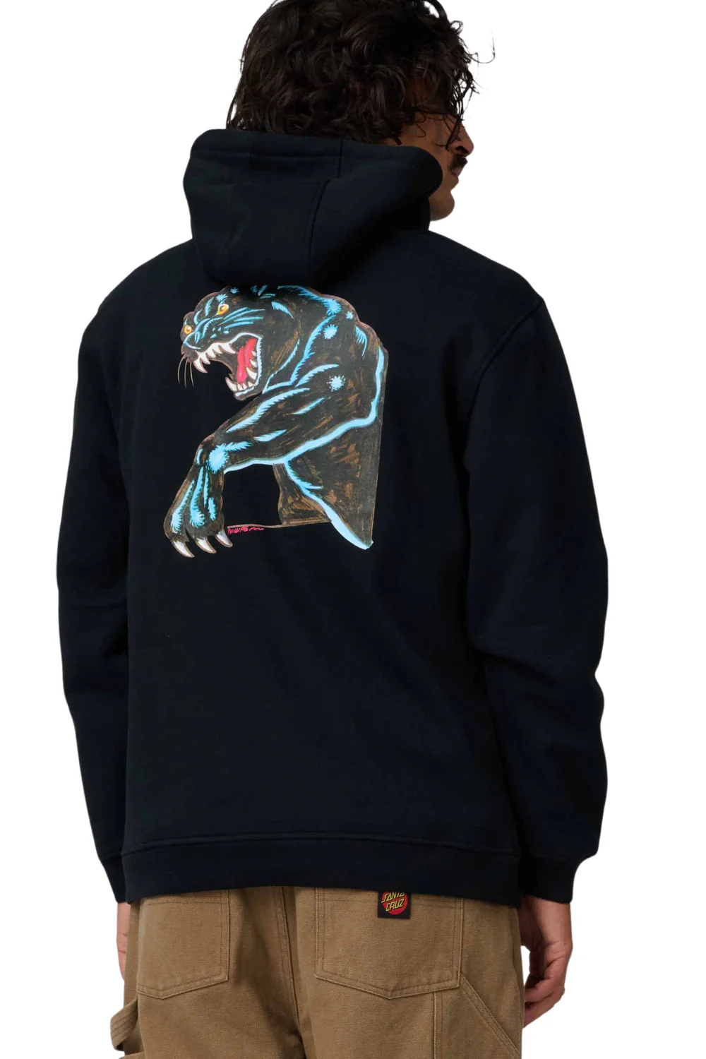 Santa Cruz Natas Sketch Panther Mens Hoodie Black