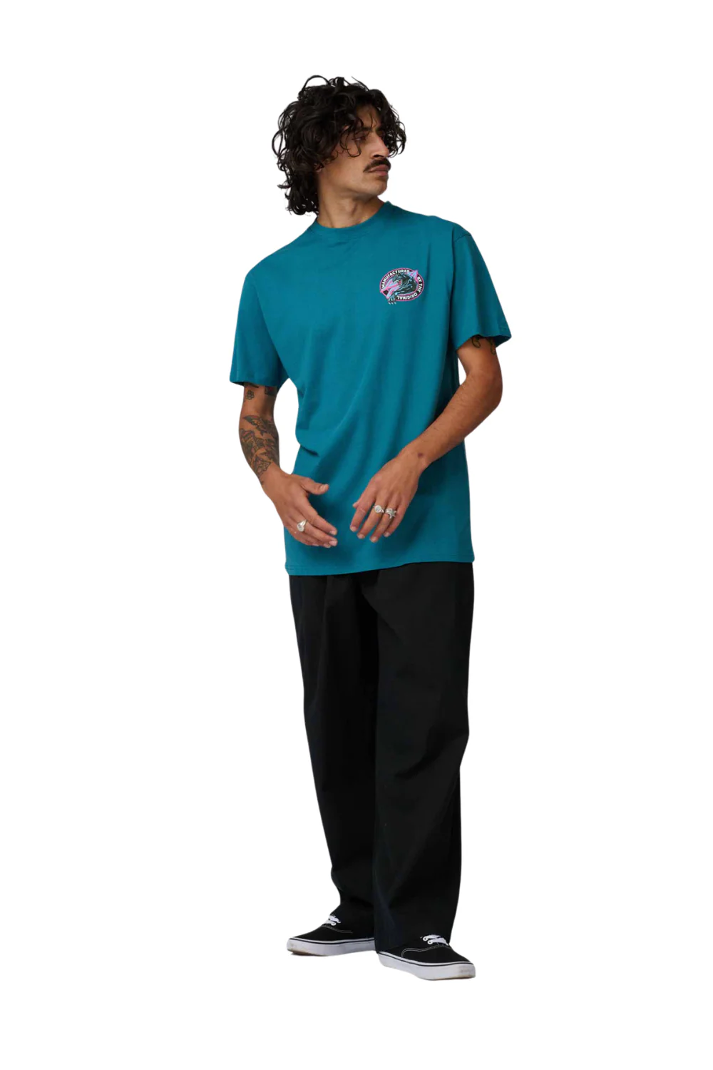 Santa Cruz Natas Sketch Panther Mens T-Shirt Teal - Image 3