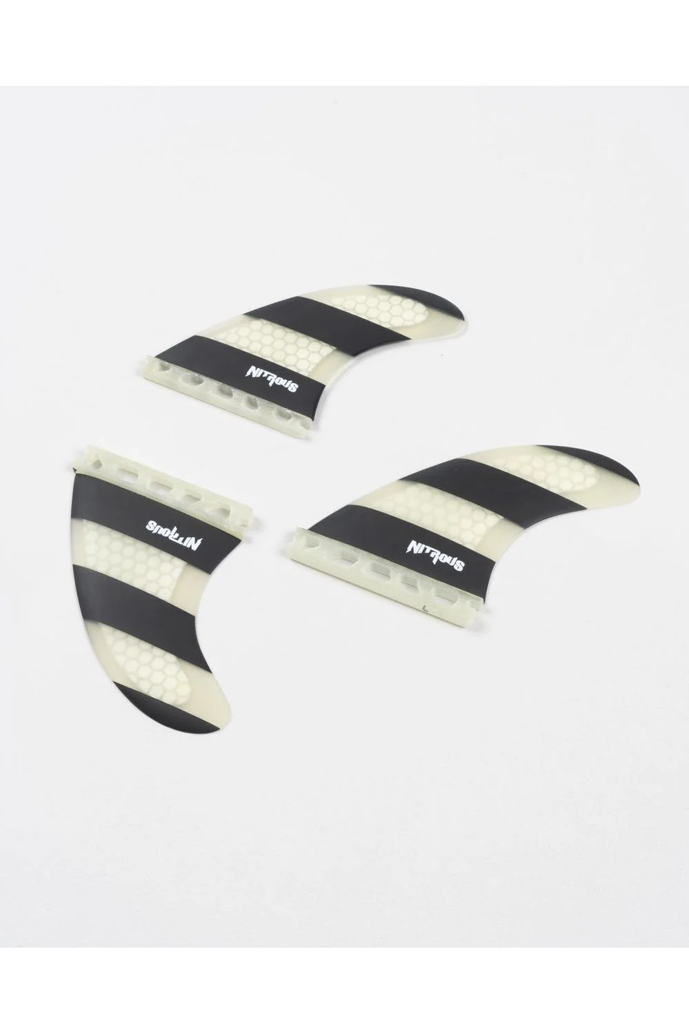 Single Tab Fin - Set 3 - Honeycombe - Clear/Stripes