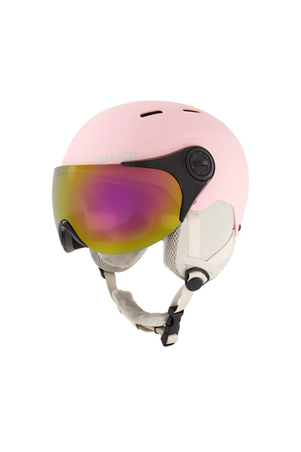 Sinner Typhoon Visor Snow Helmet Matte Pink - Image 2