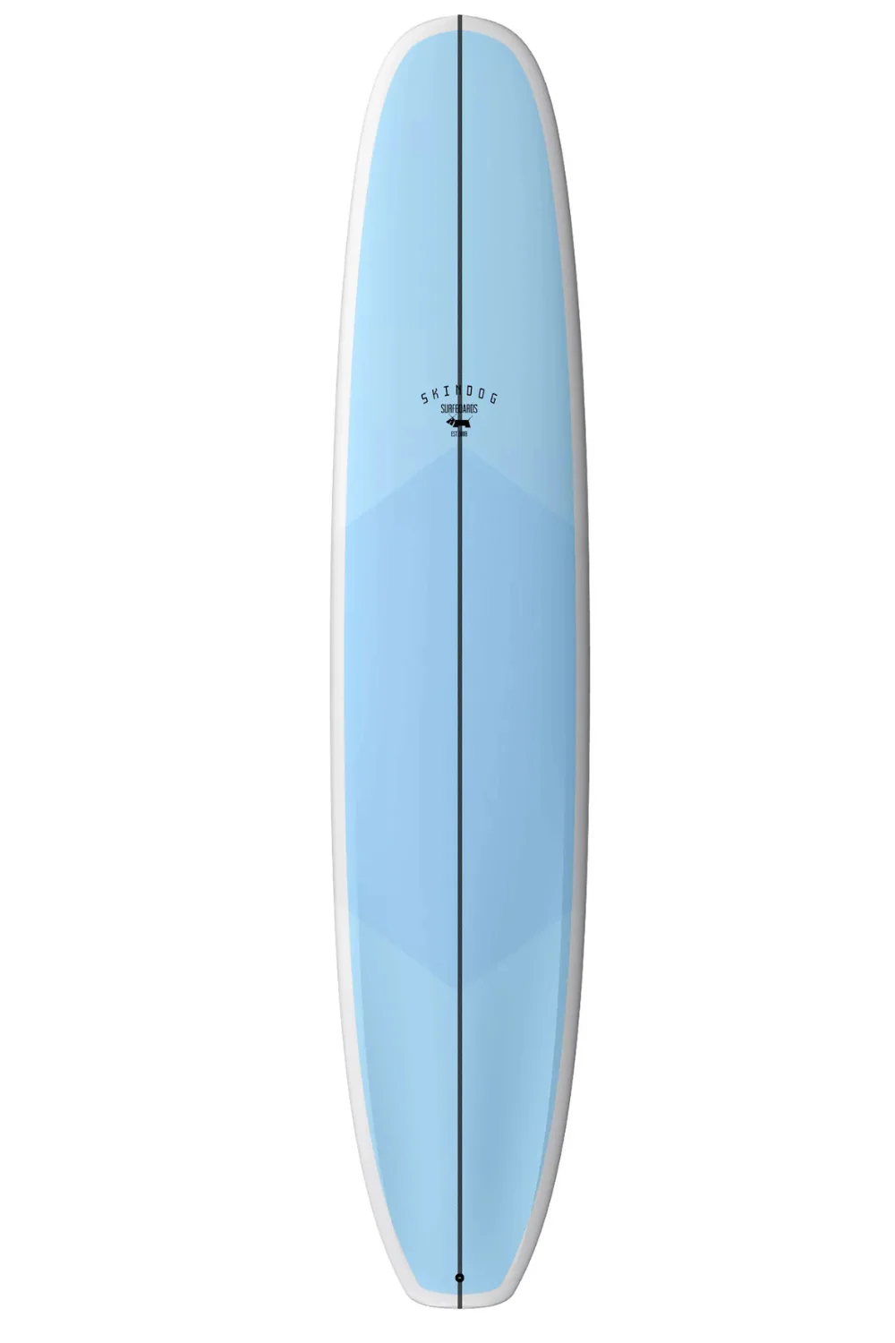 Skindog Thunderbolt Silver OG Double Scoop Longboard Surfboard Blue/Gray
