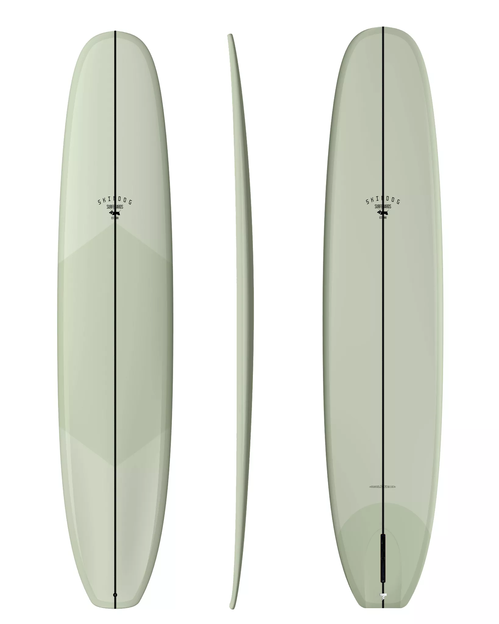 Skindog Thunderbolt Silver OG Double Scoop Longboard Surfboard Volan - Image 2