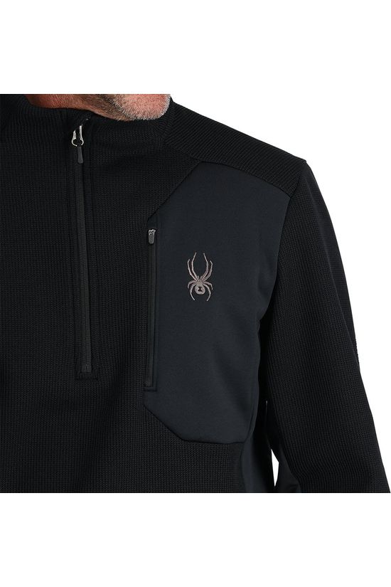 Spyder Mens Bandit Half Zip Fleece Black - Image 5