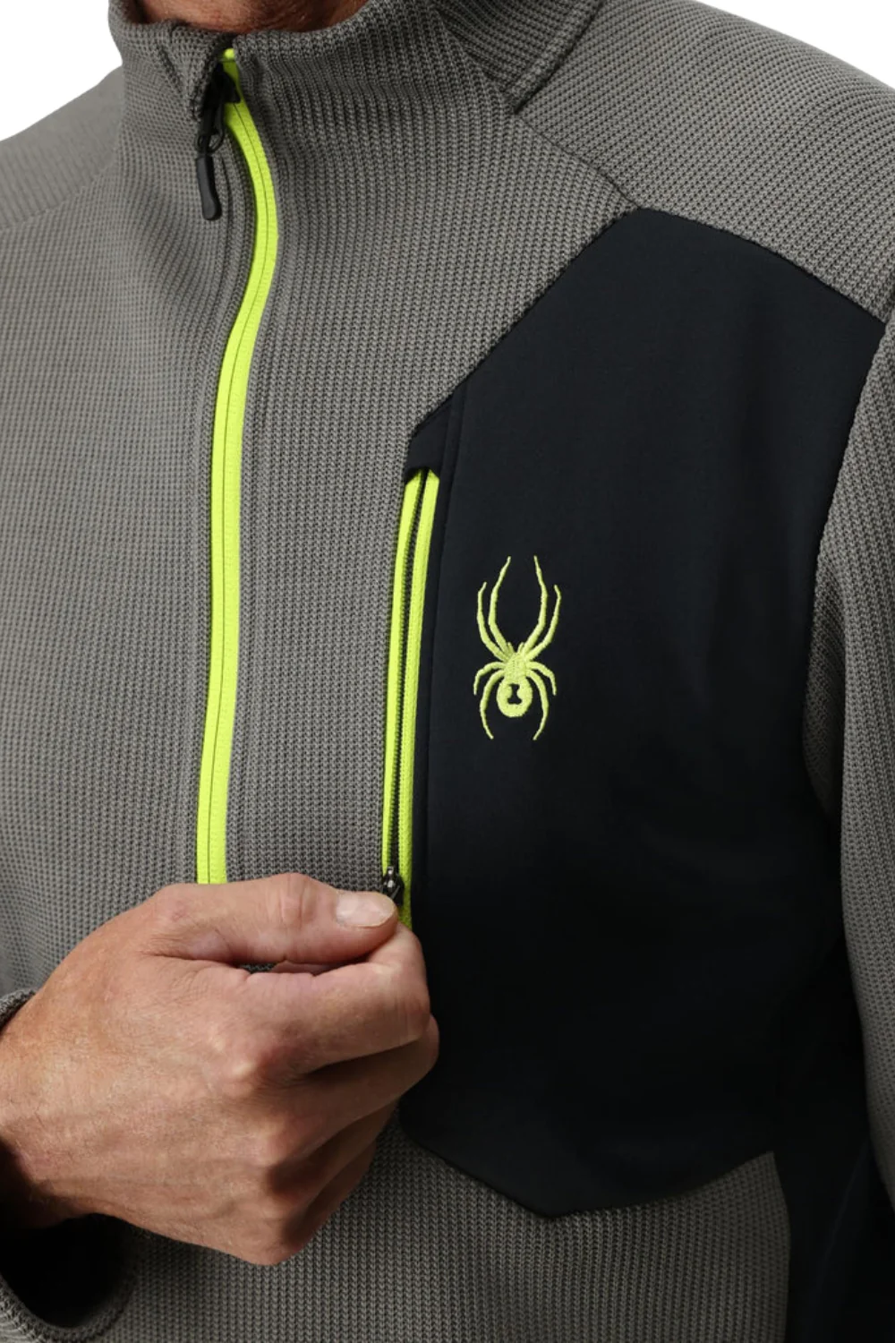 Spyder Mens Bandit Half Zip Fleece Storm - Image 3
