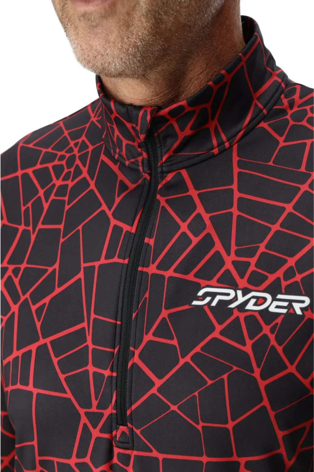 Spyder Mens Podium Half Zip Thermal Base Layer Top Spyder Red - Image 3