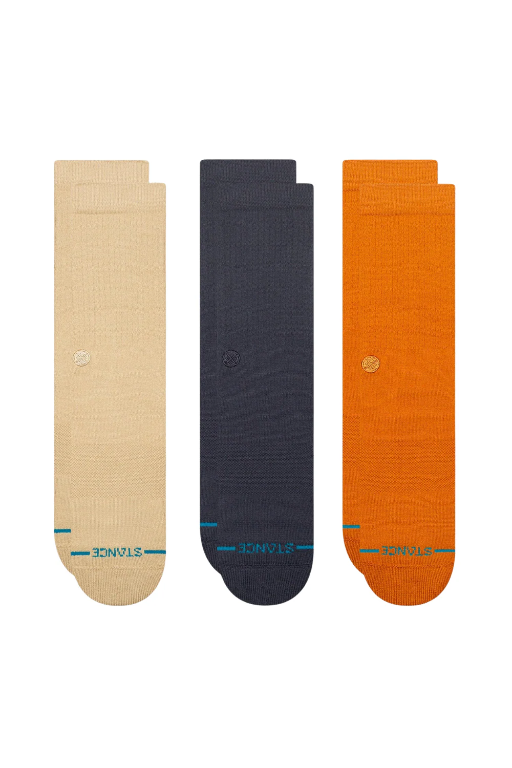 Stance Icon Crew Socks 3 Pack Sand