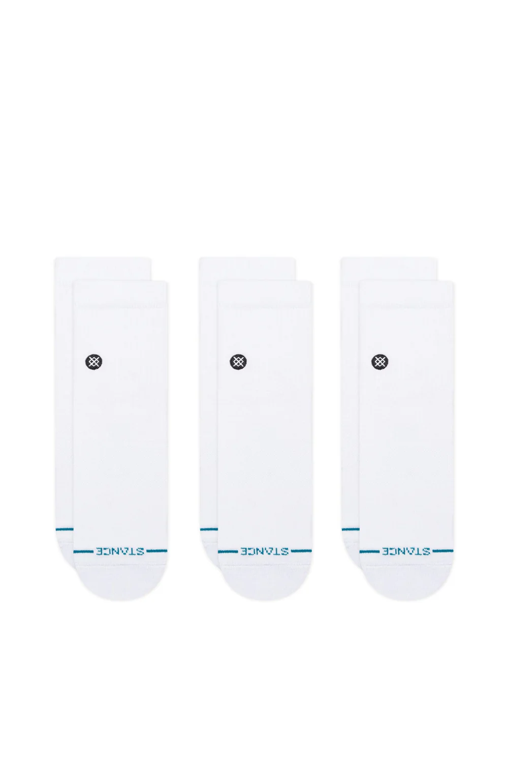 Stance Icon Quarter Crew Socks 3 Pack White